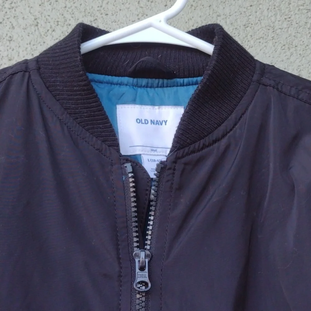 Old Navy Black Bomber Jacket Youth Large (10-12)